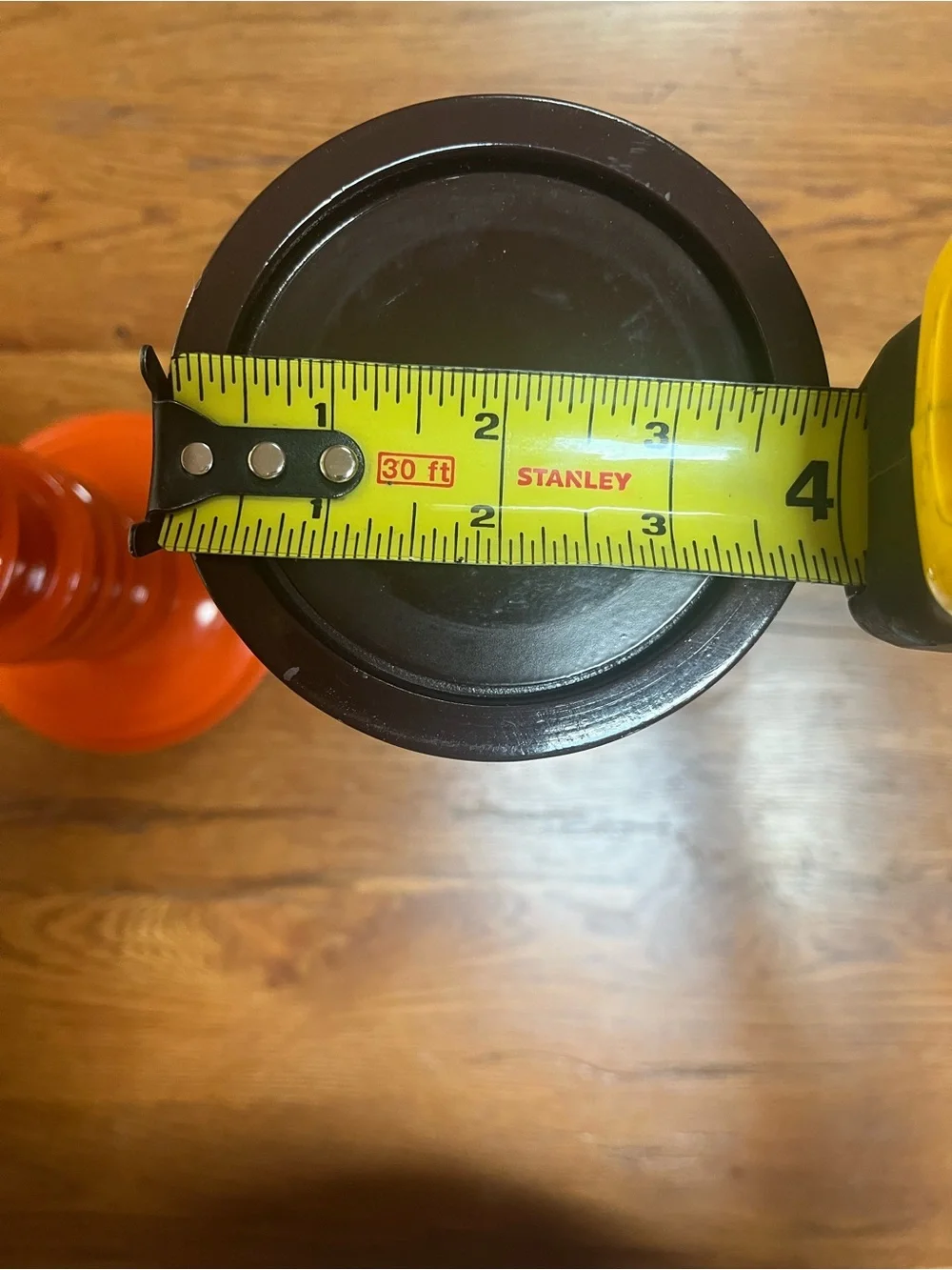 Pottery Barn Orange and Brown Turned Wood Candle Holders, Pair - 11.25” tall